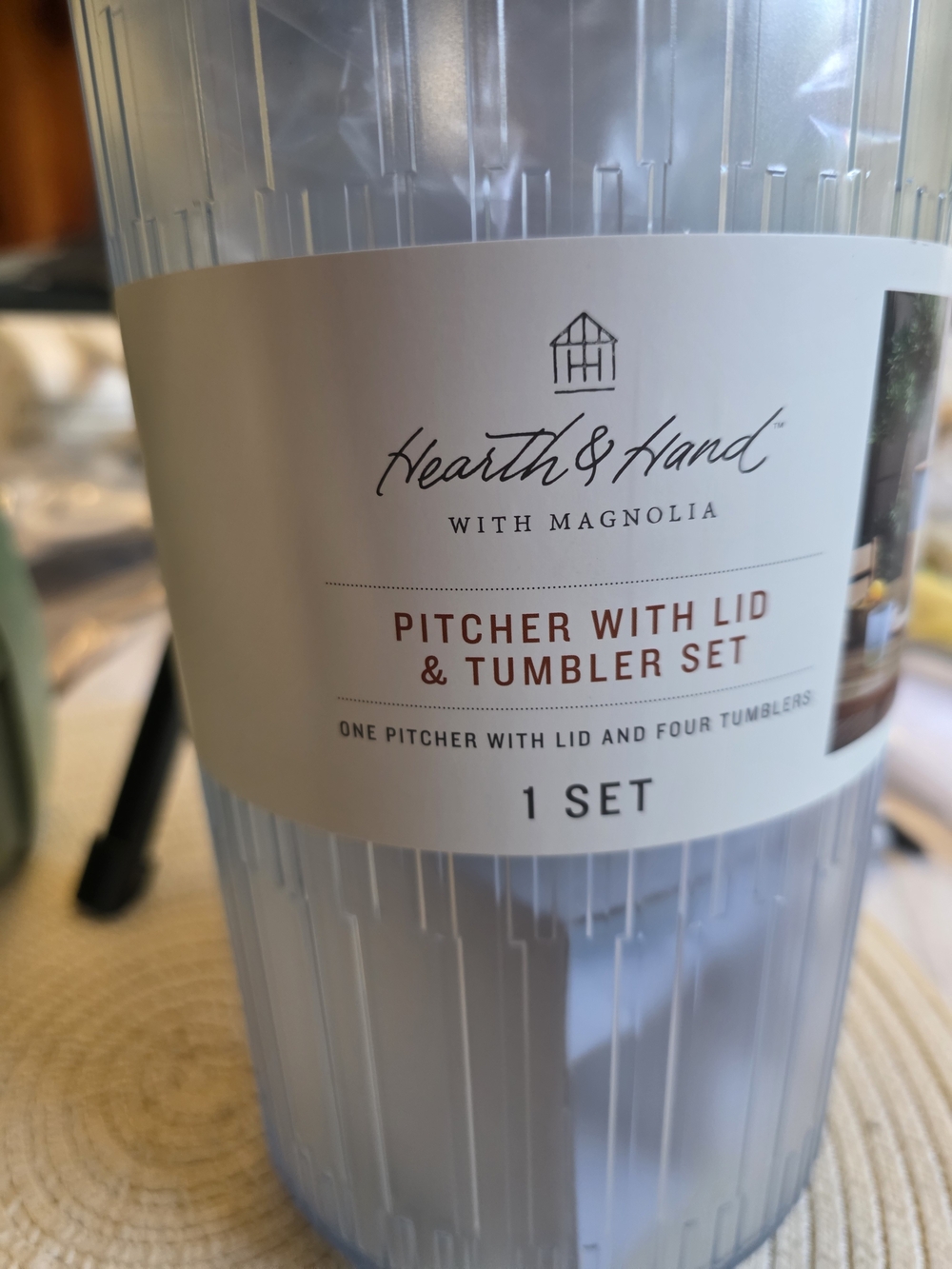 Magnolia Hearth & Hand Clear/Translucent Pitcher and Tumbler Set